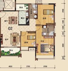 大沥碧桂园·华府4、5座02户型107.83㎡